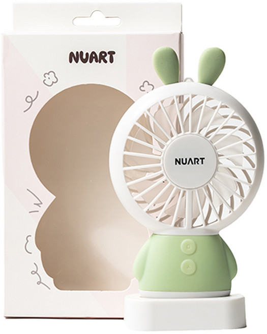 누아트 캐릭터 휴대용 선풍기, SMD-S5000R(토끼), 그린래빗
