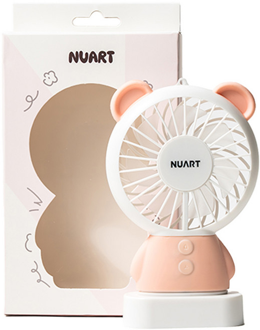 누아트 캐릭터 핸디형 휴대용 선풍기, SMD-S5000B, 핑크베어