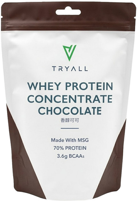 TRYALL 濃縮乳清蛋白粉 香醇可可, 500g, 1包