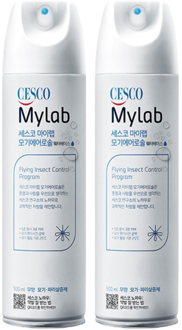 세스코 마이랩 모기 에어로솔 워터베이스 무향, 2개, 500ml