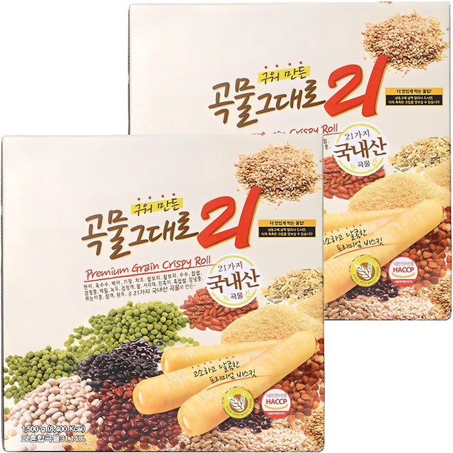 구워만든 곡물 그대로 21 크리스피 롤, 1.5kg, 2개