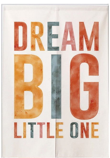 小清新造型門簾 附伸縮桿, BIG DREAM 白色