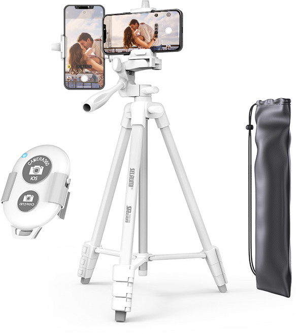 셀루미 136cm 고강성 하이 퍼포먼스 삼각대 화이트 + 리모컨 화이트 풀세트, SEL-TRD150A, 삼각대 화이트, 리모컨 화이트, 1개