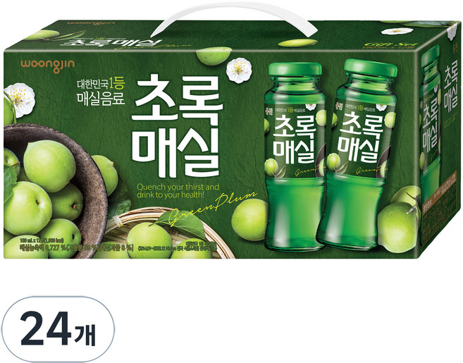 woongjin 熊津 青梅飲禮盒組, 180ml, 24罐