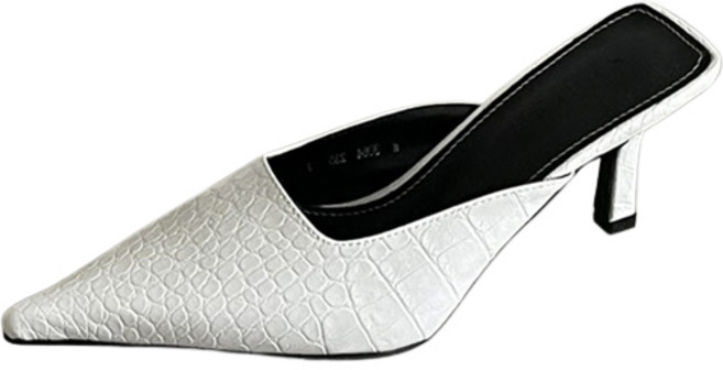 여성용 크로커다일 스틸레토 뮬 힐 C132_W3064