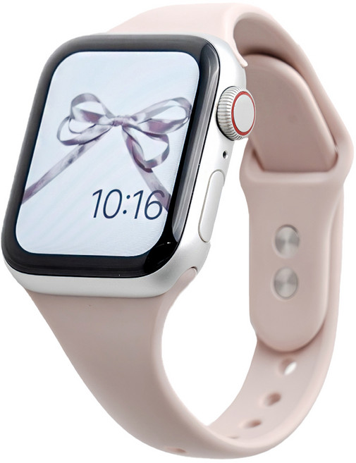 누아트 애플워치 호환 더블버클 슬림 실리콘 스트랩 밴드, 애쉬핑크, 1개