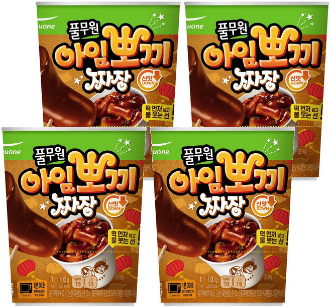 풀무원 아임뽀끼 짜장 떡볶이, 100g, 4세트