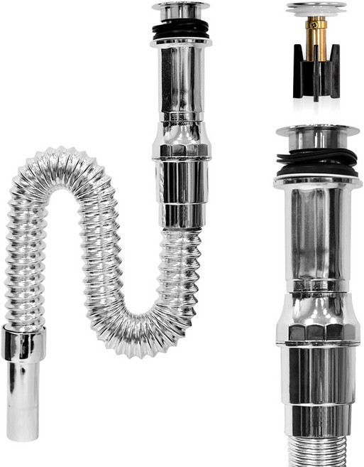 코멧 일체형트랩 세면대 배수관 팝업분리형, 1개