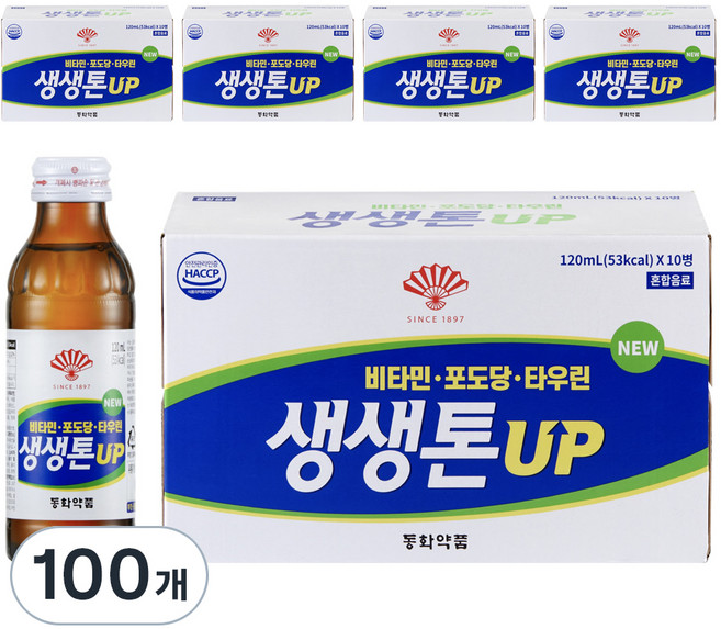 동화약품 생생톤 UP 에너지 음료, 120ml, 100개