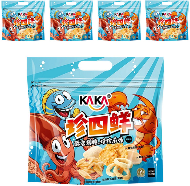 KAKA 卡卡 珍四鮮 冠軍蝦, 120g, 5包