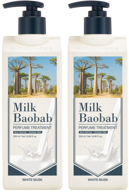 밀크바오밥 퍼퓸 헤어 트리트먼트 화이트머스크향, 500ml, 2개