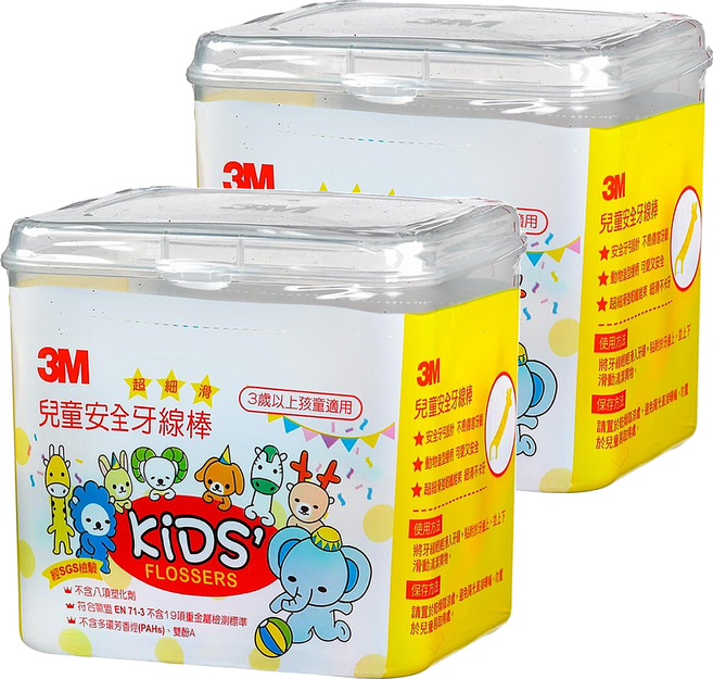 3M 兒童安全牙線棒, 66支, 2盒
