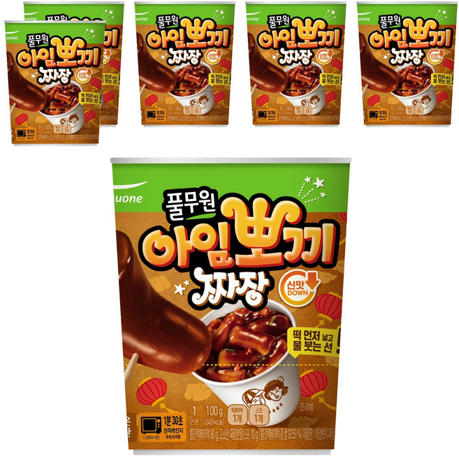 풀무원 아임뽀끼 짜장 떡볶이, 100g, 6개
