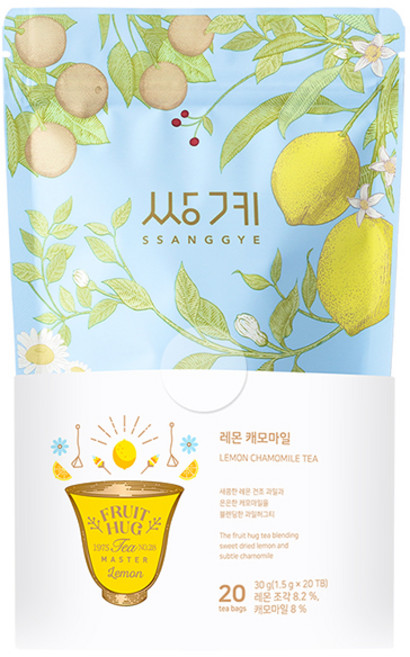 쌍계명차 프루트 허그 파우치 레몬캐모마일, 20개입, 1개, 1.5g