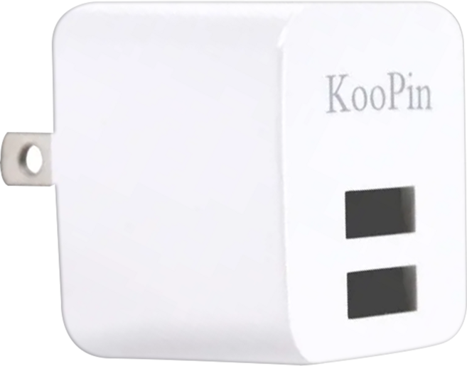 KooPin E8 2.4A Dual Port 可折疊式 充電器 超快速充電 五大安全保護 顏色隨機