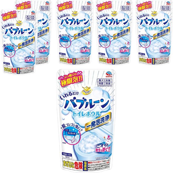 EARTH 地球製藥 發泡馬桶清潔粉, 180g, 6包