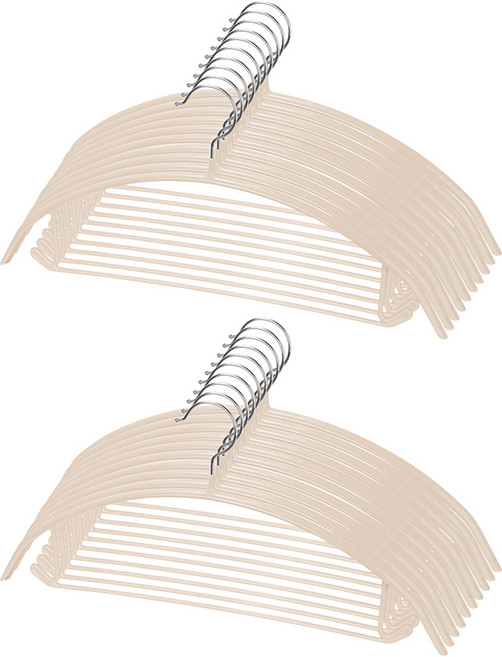 코멧 홈 어깨 뿔 방지 논슬립 옷걸이, 베이지, 20개