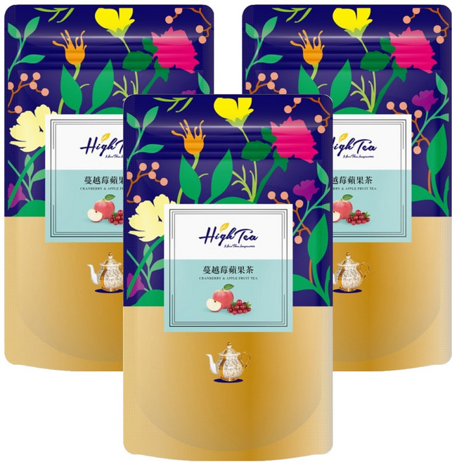 High Tea 伂橙 水果草本茶 蔓越莓蘋果茶, 2g, 20包, 3袋