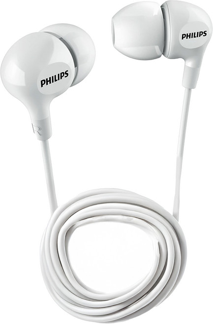 PHILIPS 飛利浦 耳塞式耳機麥克風, SHE3555WT, 白色