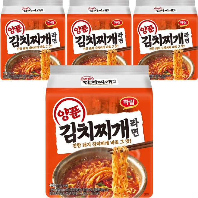 하림 양푼김치찌개라면 112g, 16개