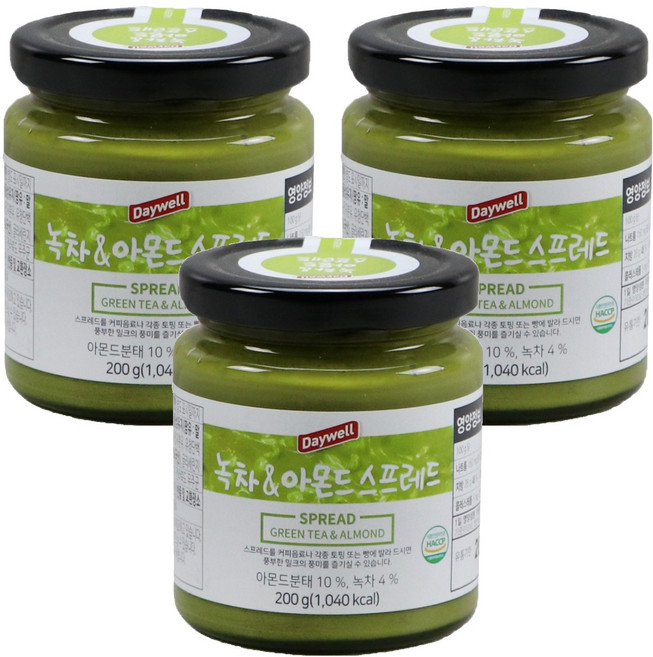데이웰 녹차&아몬드 스프레드, 200g, 3개