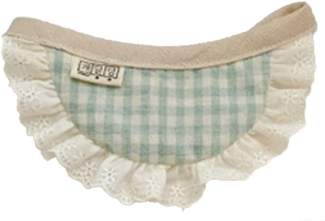 개달당 반려동물 레인보우 파스텔 체크 턱받이, 민트, 1개