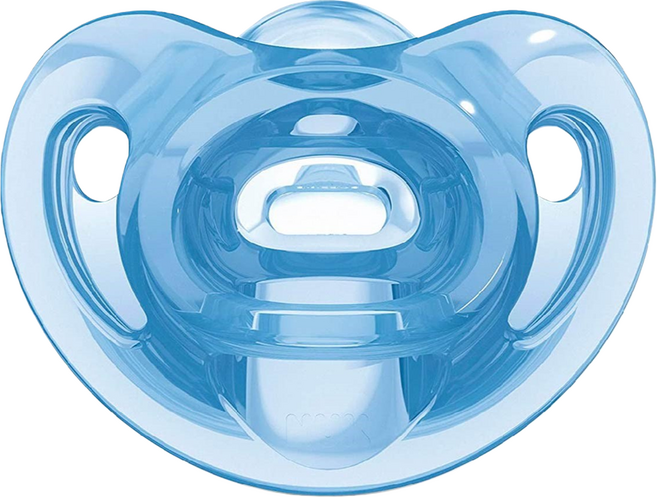 NUK SENSITIVE全矽膠安撫奶嘴, 0~6個月, 藍色, 1個