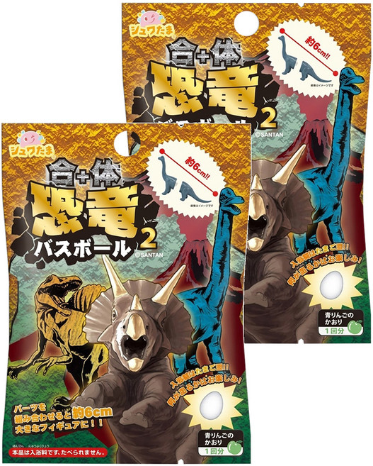 Shuwatama 沐浴球附玩具 合體恐龍, 2個, 75g