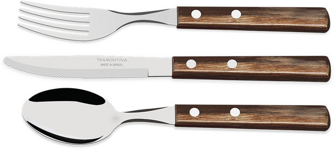 트라몬티나 폴리우드 디저트세트, 다크브라운, 디저트포크1p + 디저트나이프1p + 디저트스푼1p, 1세트