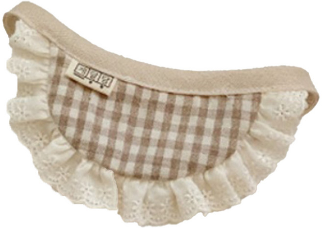 개달당 반려동물 레인보우 파스텔 체크 턱받이, 브라운, 1개