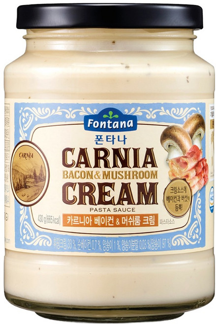 폰타나 카르니아 베이컨 앤 머쉬룸 크림 파스타 소스, 430g, 1개
