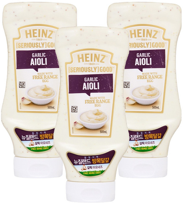 하인즈 굿 아이올리 갈릭 마요네즈, 500ml, 3개