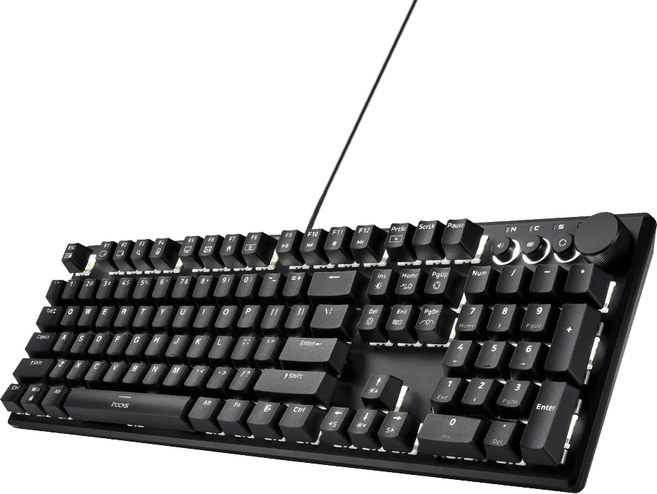 irocks 艾芮克 有線機械式鍵盤 白光 熱插拔 442 x 139 x 41mm 108g 原廠保固, IRK74M, 黑色, 青軸