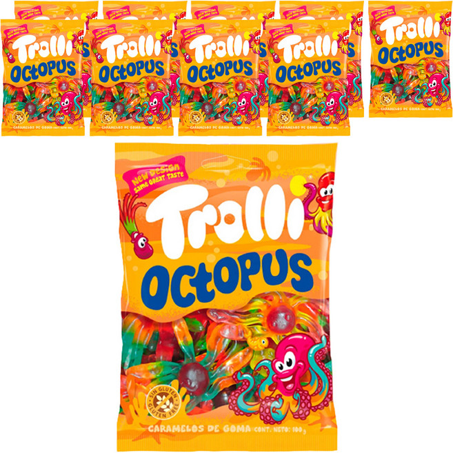 Trolli 章魚造型軟糖, 100g, 10個