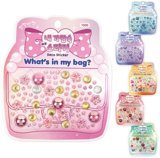포포팬시 내 가방 속 데코 보석스티커 6종 세트, 혼합색상, 1세트