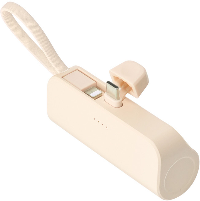 피에스글로벌 힙스터 5000mAh 도킹형 보조 배터리 C타입, MOPB-R5-CHL, 베이지