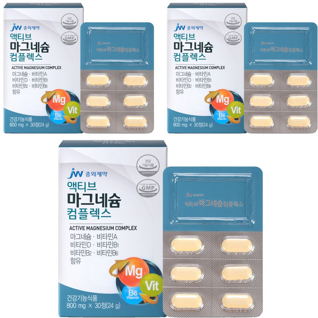 JW중외제약 액티브 마그네슘 컴플렉스, 30정, 3개