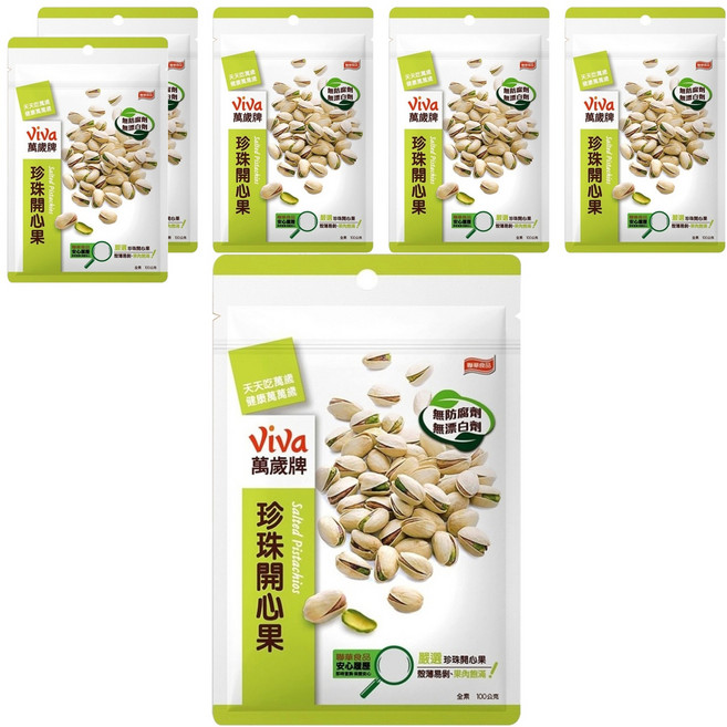 ViVa 萬歲牌 原味珍珠開心果, 100g, 6包