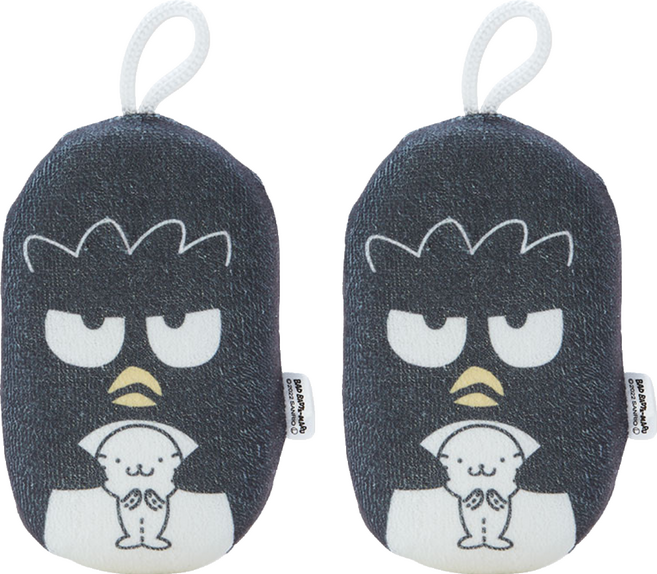 Santan 三麗鷗 酷企鵝 卡通沐浴海綿, 酷企鵝 黑白色, 2個, 1個