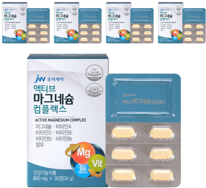 JW중외제약 액티브 마그네슘 컴플렉스, 30정, 5개