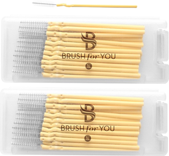 브러쉬포유 휴대형 치간칫솔 S, 1mm, 50개입, 2개