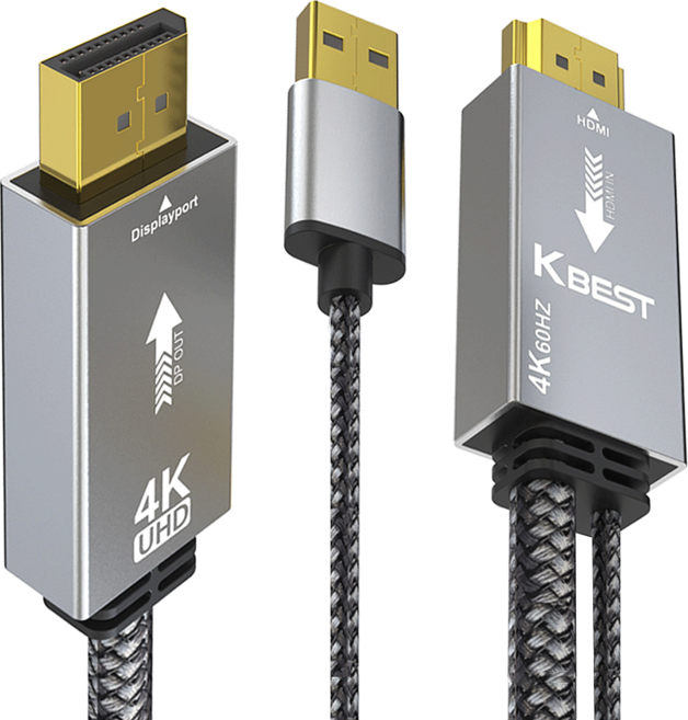 KBEST HDMI 轉 DP 4K 傳輸線, 1條, 2m