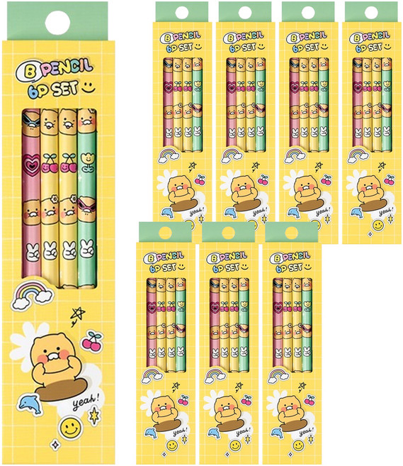 아이콘스 카카오프렌즈 세이치즈 연필 B 3종, 혼합색상, 48개