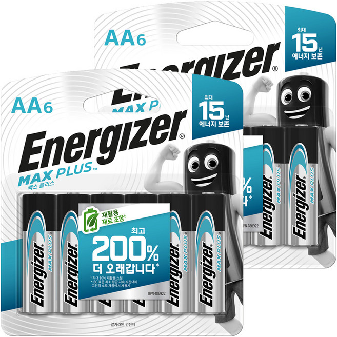 에너자이저 맥스플러스 AA건전지, 6개입, 2개