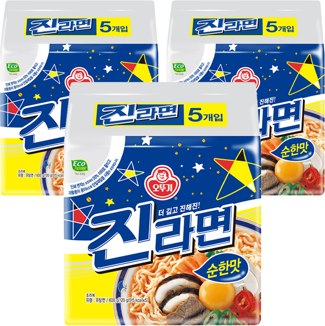 오뚜기 진라면 순한맛 120g, 15개