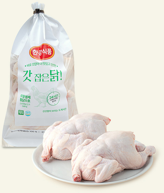 무항생제 인증 갓잡은 통닭 11호 (냉장) 1.051kg 2개