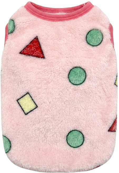 SassyDog 毛絨菱格保暖衣 寵物用, 粉色, 1件