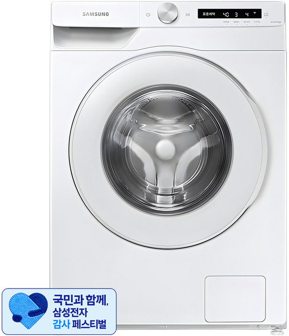 [삼성 감사 페스티벌] 삼성전자 그랑데 AI 세탁기 12kg 방문설치, WW12T504DTW, 화이트
