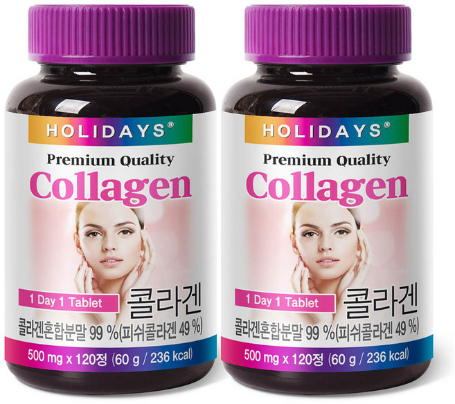 홀리데이즈 프리미엄 콜라겐 타블렛, 120정, 2개