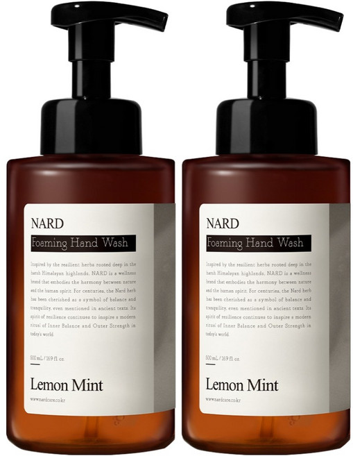 나드 포밍 핸드워시 레몬민트, 500ml, 2개